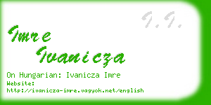 imre ivanicza business card